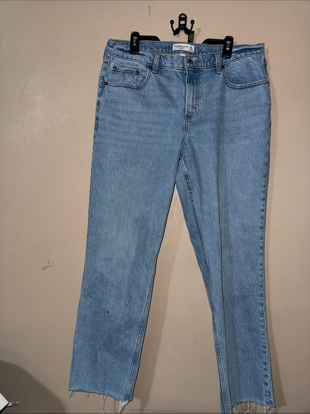 Abercrombie & Fitch Light Blue Mid-Rise Straight Jeans